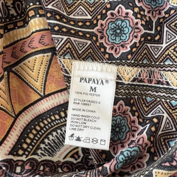 Papaya Dress Tunic African Dashiki Print Women's Size M Festival Boho Hippie - Picture 5 of 6
